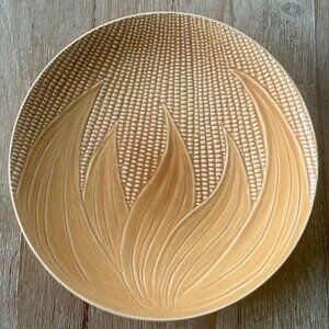 STANGL CORN Maize-Ware 12" Chop Plate Platter Round Golden Pottery Vintage